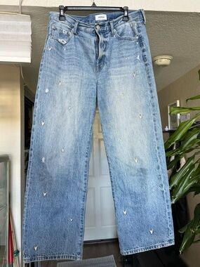 PISTOLA LEXI MID RISE BOWED STRAIGHT JEAN - CONFETTI VINTAGE (Hearts)